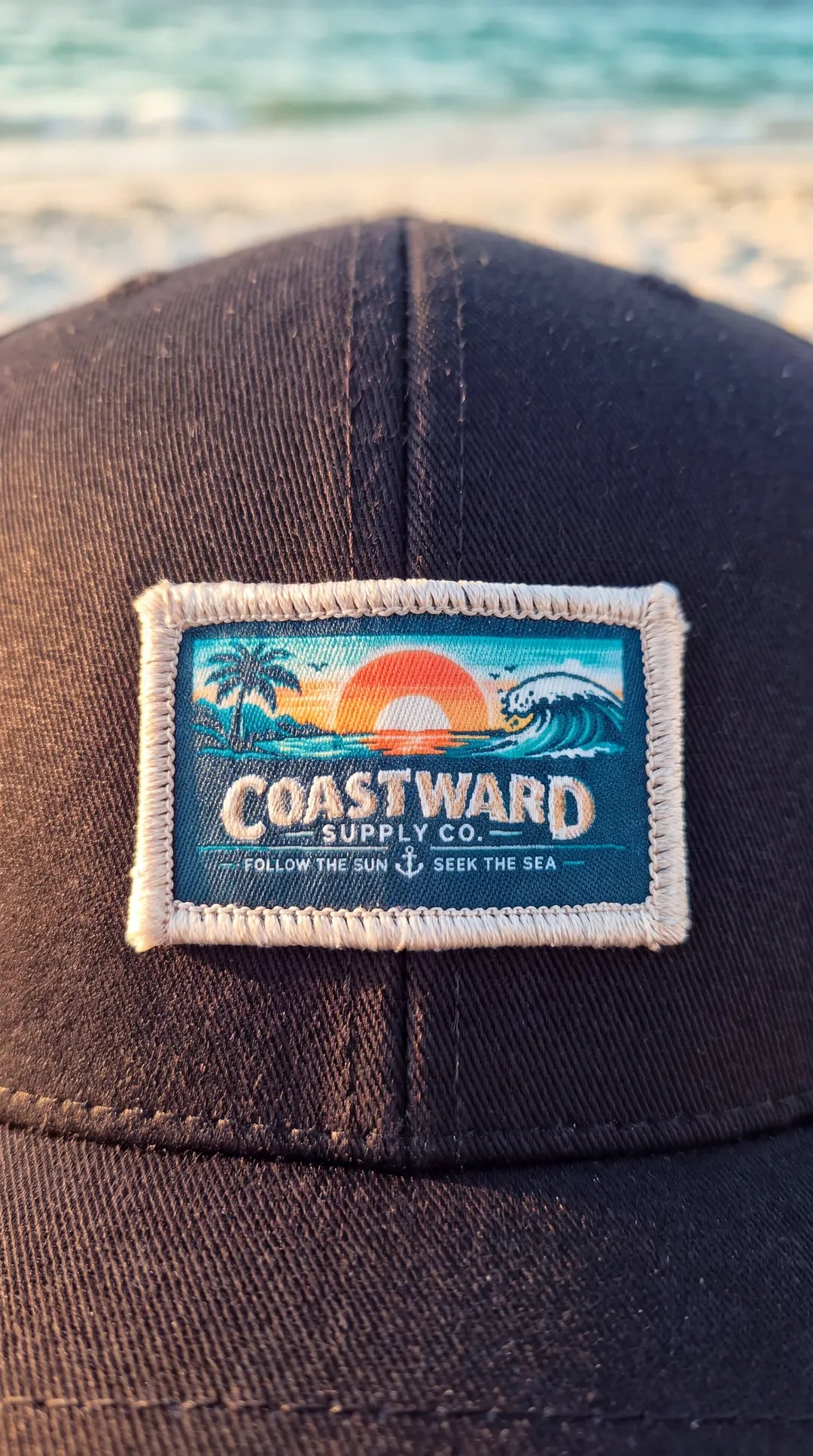 Coastward ink blue Sunset Label Cap Macro