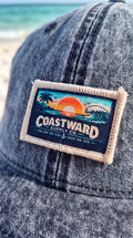 Coastward Washed Denim Cap Label Macro
