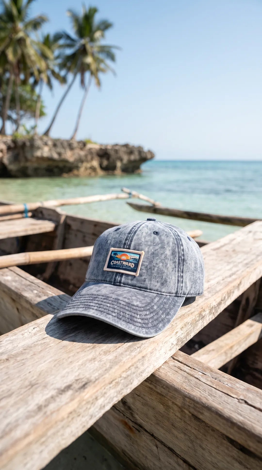 Coastward Washed Denim Cap Mushroom Bay Hero
