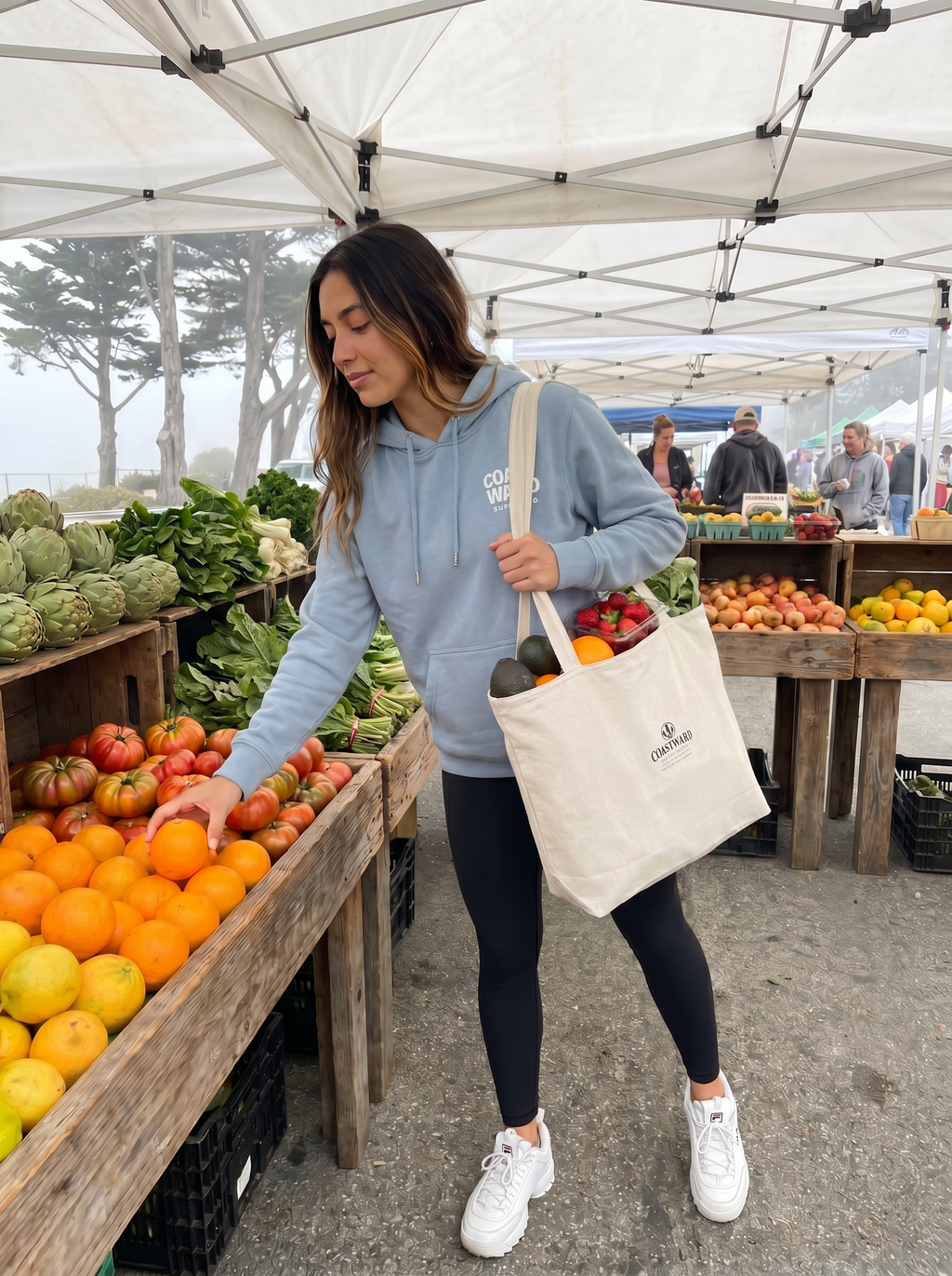 Zippered canvas tote bag designed for travel, work, shopping, and everyday carry