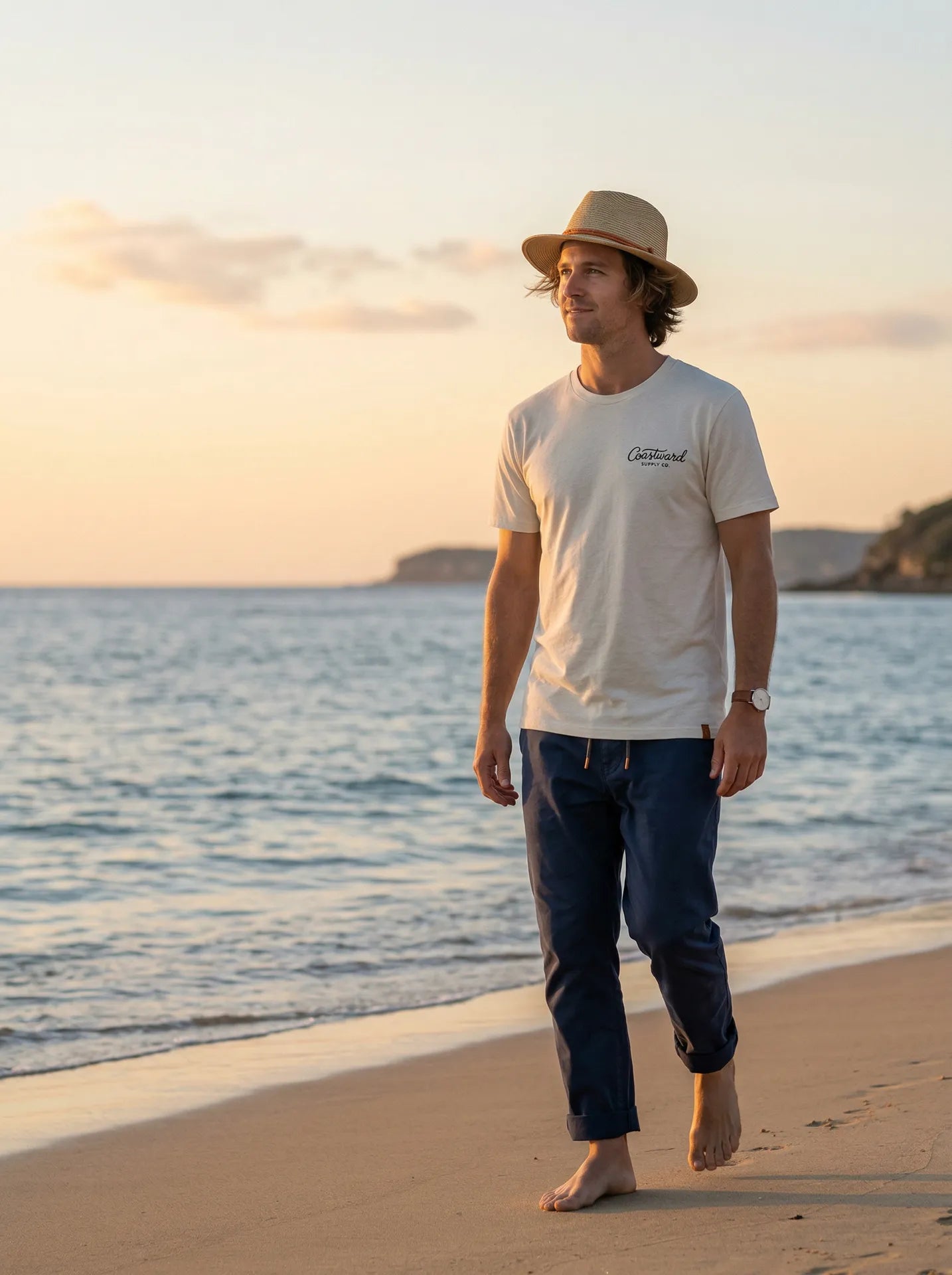 Organic cotton coastal t-shirt designed for everyday comfort and timeless style