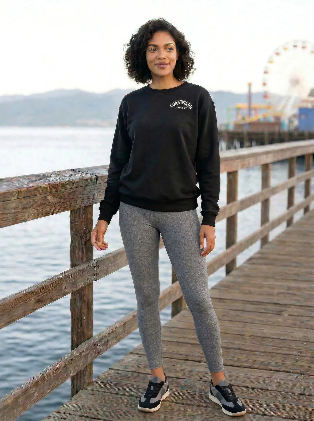 Premium organic cotton crewneck sweatshirt designed for everyday comfort and coastal lifestyle apparel